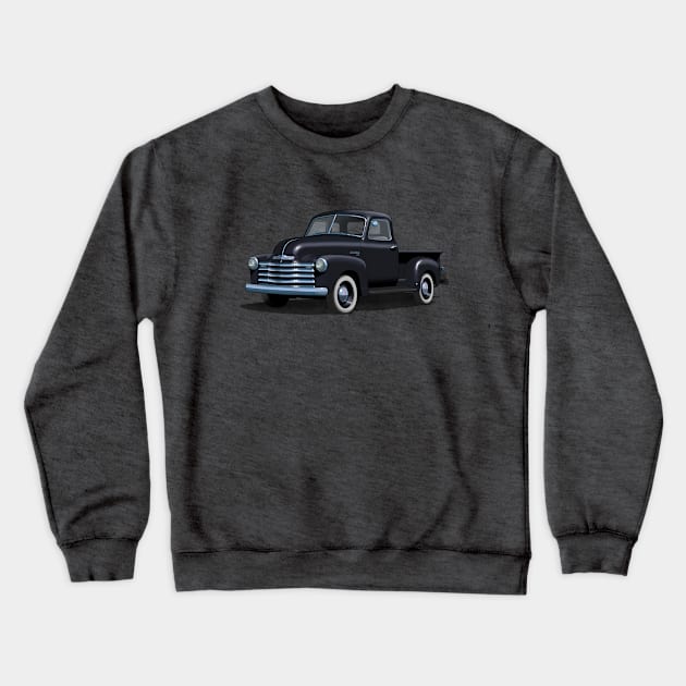 1949 Chevy Pickup Truck in black Crewneck Sweatshirt by candcretro